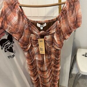 Plaid Off-Shoulder Dress